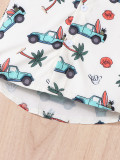 Boy summer trendy cute cartoon car kids short-sleeved shirts and Shorts two-piece set