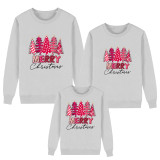 Merry Christmas Family wear red Christmas tree print Round Neck Top