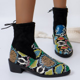 Autumn And Winter Fashion Plus Size Trendy Women's Boots Heel Socks Pointed Toe Fashion Martin Boots For Women
