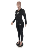 Women Fall Letter Hoodies and Pant Casual Sports Two-piece Set