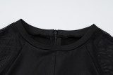 Women mesh Patchwork Long Sleeve Zipper Jumpsuit