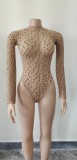 Women Nude Print Leopard Print One-piece Net Sexy Lingerie