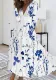 Women Autumn V-neck Long Sleeve Printed Dress