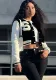 Women Solid Patchwork Letter Button Loose Baseball Jacket