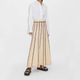 Women's Striped Fringed Knitting Skirt