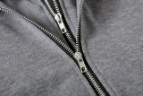Women Hooded Pocket Zipper Fake Two Piece Loose Jacket Casual Hoodies