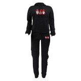 Women's Fashion Casual Hooded Two Piece Sports Tracksuit