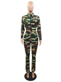 Women's Jogging Camouflage Sports Casual Autumn And Winter Two-Piece Set