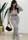Women's Fleece Hoodies Hooded Sports Casual Three-Piece Tracksuit