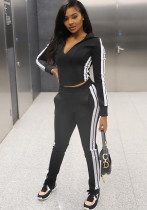 Fashion Women's Long Sleeve Hooded Casual Two Piece Tracksuit