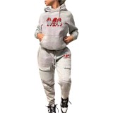 Women's Fashion Casual Hooded Two Piece Sports Tracksuit