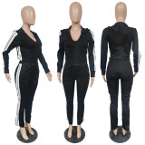 Fashion Women's Long Sleeve Hooded Casual Two Piece Tracksuit