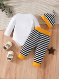Baby Boy Long Sleeve Romper+Pants+Hat Three-Piece