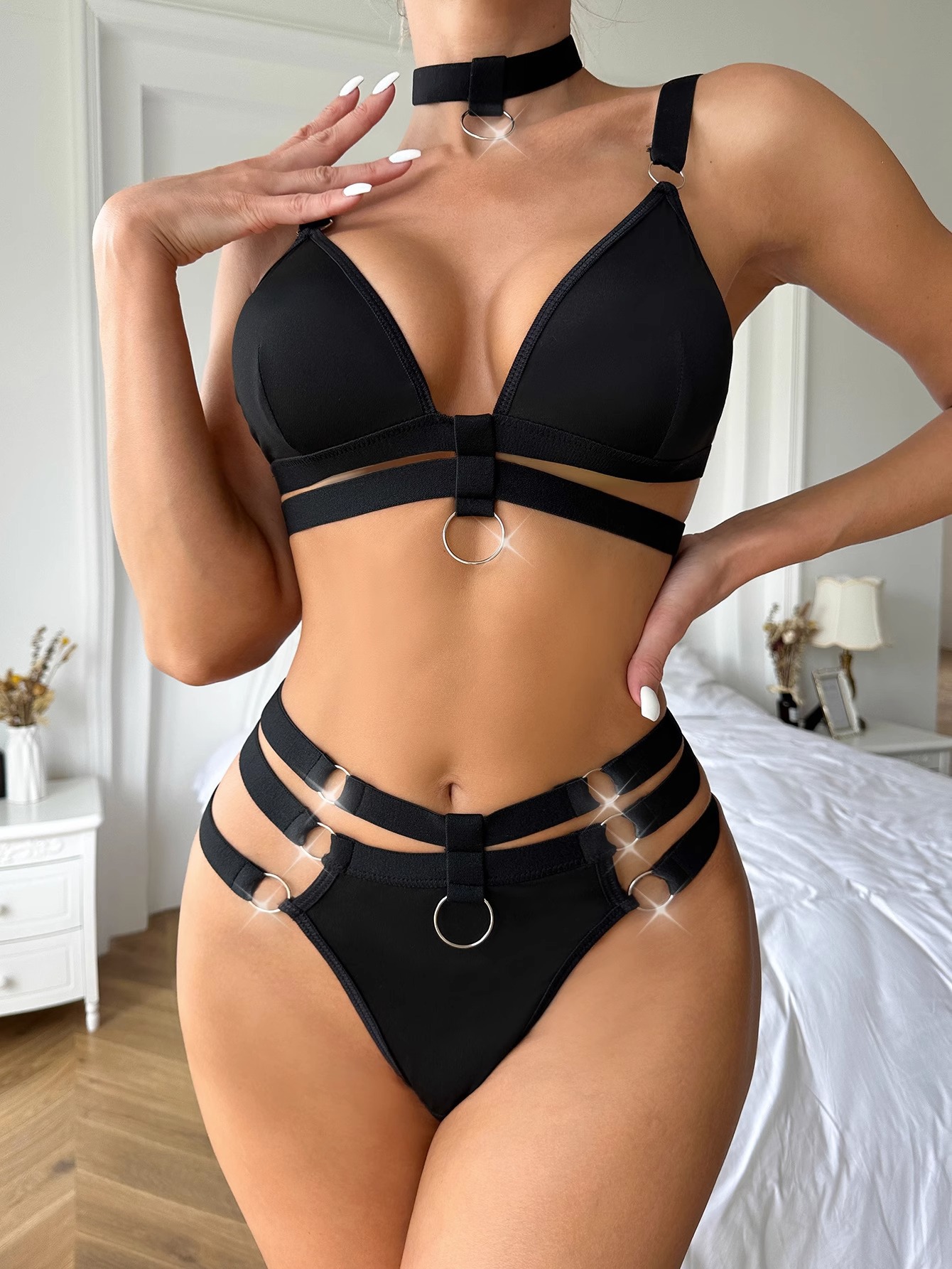 Women Black Sexy Lace Bra Set Lingerie – BamBam