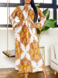 Women Autumn Printed Long Sleeve African Dress
