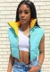 Women's Autumn And Winter Contrast Color Reversible Sleeveless Vest Casual Cotton Pad Jacket