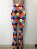 Women's Printed Pad-Dyed Flare Trousers