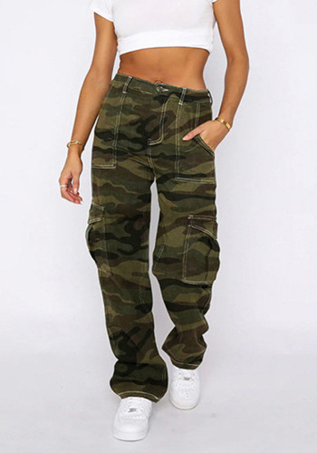 Trendy Denim Pants Women's Loose Street Camouflage Cargo Pants