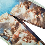 Women's Sexy Crop Camouflage Vest High Waist Printed Tassel Pants Two Piece Set