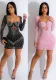 Women Sexy Long Sleeve Beaded Backless Hollow Solid Dress