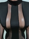Women Sexy Mesh See-Through Long Sleeve Romper