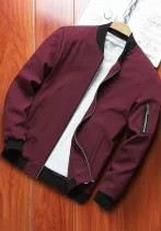 Men's Casual Zip Stand Collar Jacket