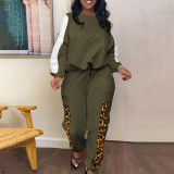 Women's Sexy Casual Printed Pants And Pullover Top Two Piece Set