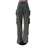 Denim Cargo Pants Multi-Pocket Pants Retro Casual Pocket Pants