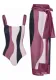 One-Piece Bikini Swimsuit With Sun Protection Mesh Skirt Beach Holidays Two Piece Swimwear Set For Women