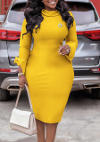 Women's Autumn And Winter Long Sleeve Bodycon Professional OL Chic Plus Size African Dress