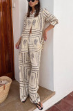 Printed Long-Sleeved Shirt And Trousers Two-Piece Set Home Wear