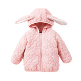 Girl Jacquard Cute Rabbit Hooded Jacket
