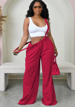 Women Casual Solid Wide Leg Overalls