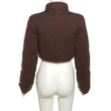 Autumn Women Zippered Turtle Collar Padded Jacket