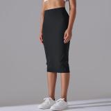 Women High Waist Stretch Slit Sports Skirt