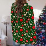 Fashionable Casual Christmas Printed Cardigan Jacket