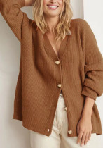 Women Autumn V-neck Knitting Cardigan Sweater