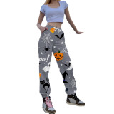 Halloween Women printed loose leggings sweatpants
