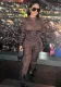 Autumn Women mesh embroidery See-Through Top and trousers two-piece set