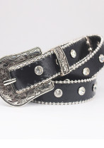 Pin Buckle Diamond Belt Style Retro Punk Style Belt