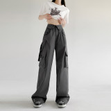 American Cargo Pants Spring And Autumn Retro Loose Straight Casual Wide Leg Pants High Waist Slim Fit Sports Pants