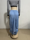 Women's Clothing Women's Style Street Trend Big Pockets Irregular Skirt