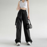American Cargo Pants Spring And Autumn Retro Loose Straight Casual Wide Leg Pants High Waist Slim Fit Sports Pants