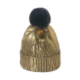 Autumn And Winter Shiny Woolen Hat Hip-Hop Street Fur Ball Knitting Hat For Men And Women