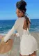 Women's Autumn Bubble Ribbed Solid Color Halter Neck Low Back Long Sleeve Casual Dress