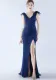 Women Elegant Slit Formal Party Evening Dress