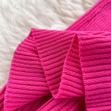 Women Slash Shoulder Knitting Sweater Dress