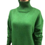 Women loose turtleneck sweater