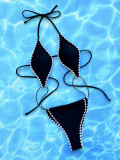 Women v-neck one-piece bikini swimwear