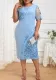 Plus Size Women Patchwork Embroidered Lace Dress
